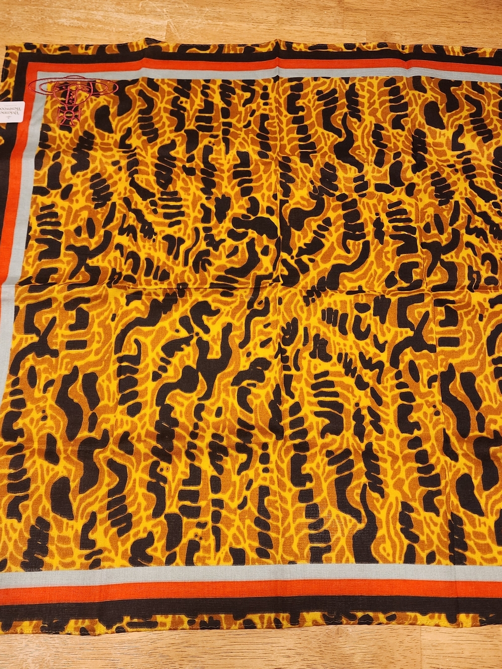 vintage Vivienne Westwood handkerchief featuring a tiger-inspired design